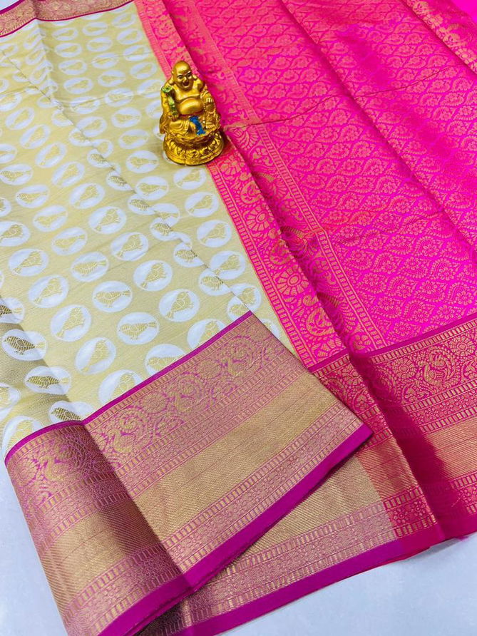 MS Kanan Chidiya By Manzar Kanchipuram Handloom Weaving Silk Sarees Wholesale Price In Surat